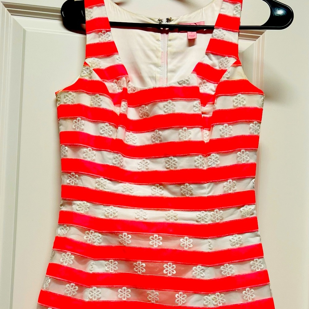 Lily Pulitzer rare daisy a line pink and clear dress size 2